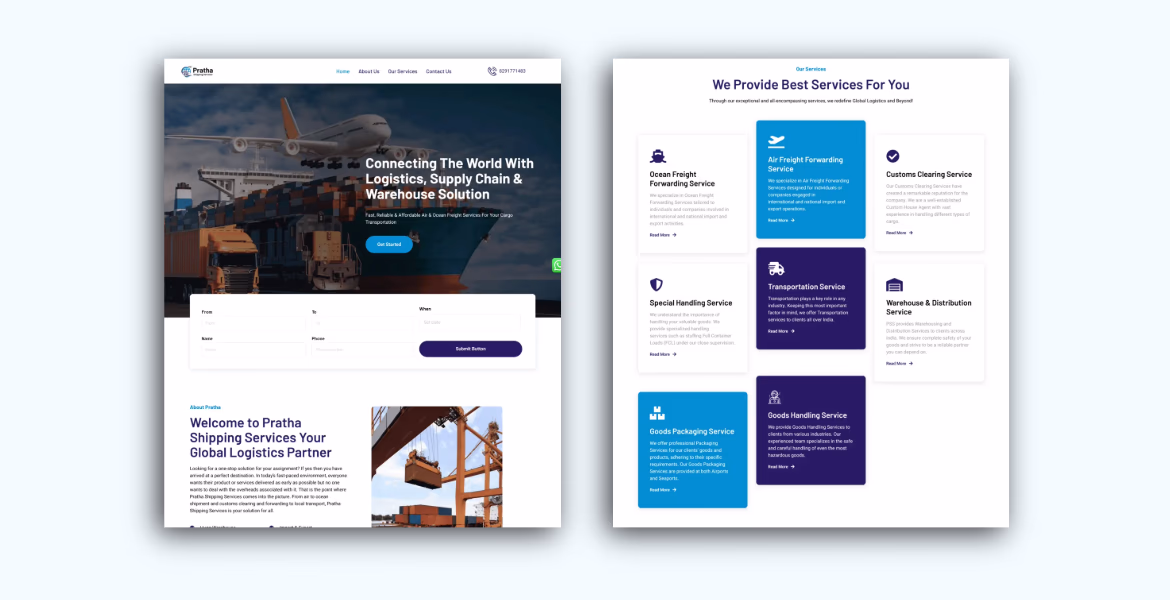 Logistic Website Design in india