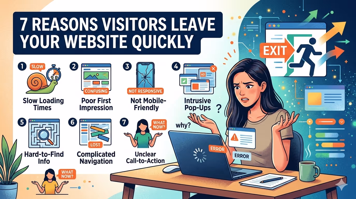 Reasons visitors leave your website
